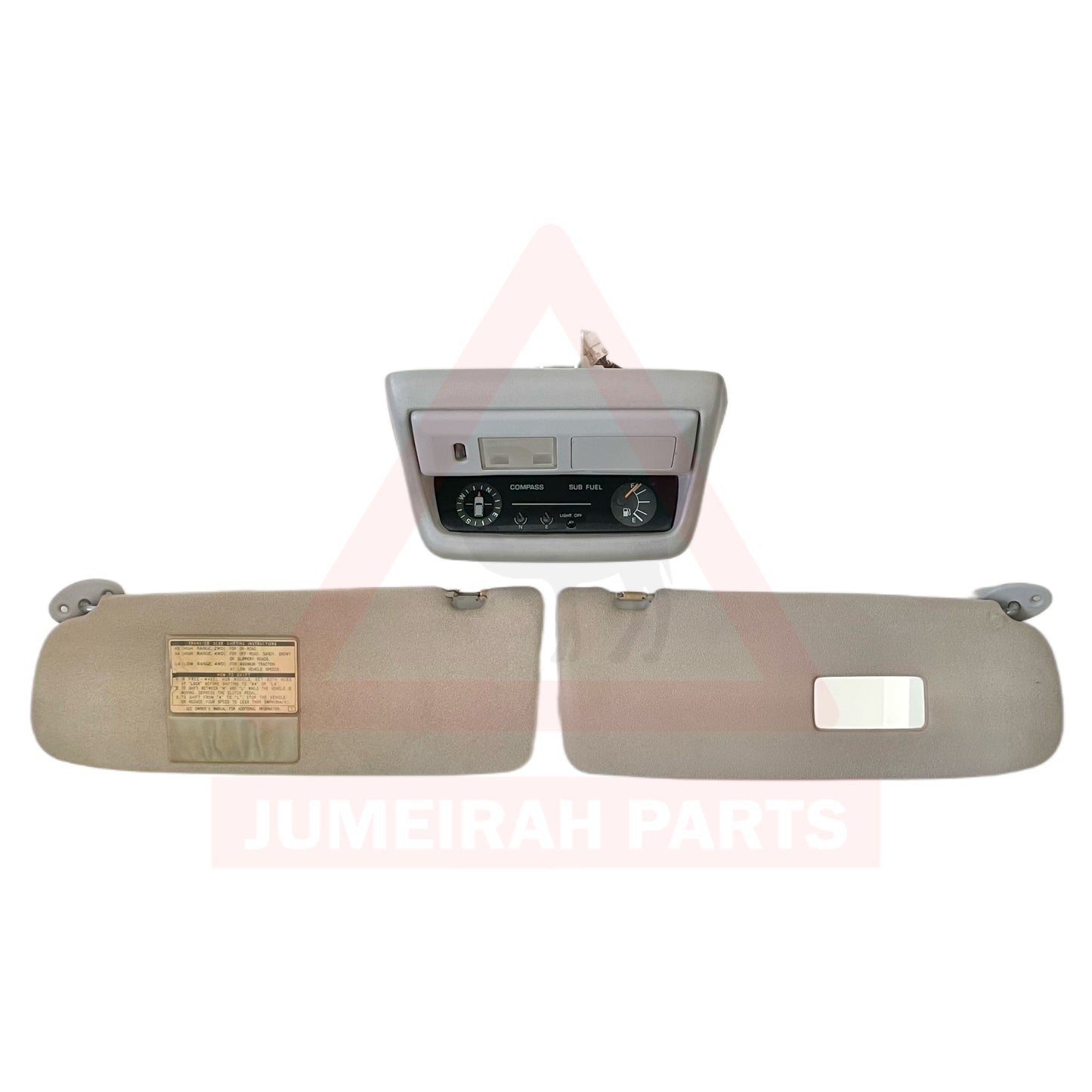 80 Series Subtank Overhead Console w/ Compass and LHD Sun Visor Set