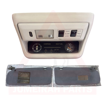 80 Series Subtank Overhead Console w/ Compass and LHD Sun Visor Set