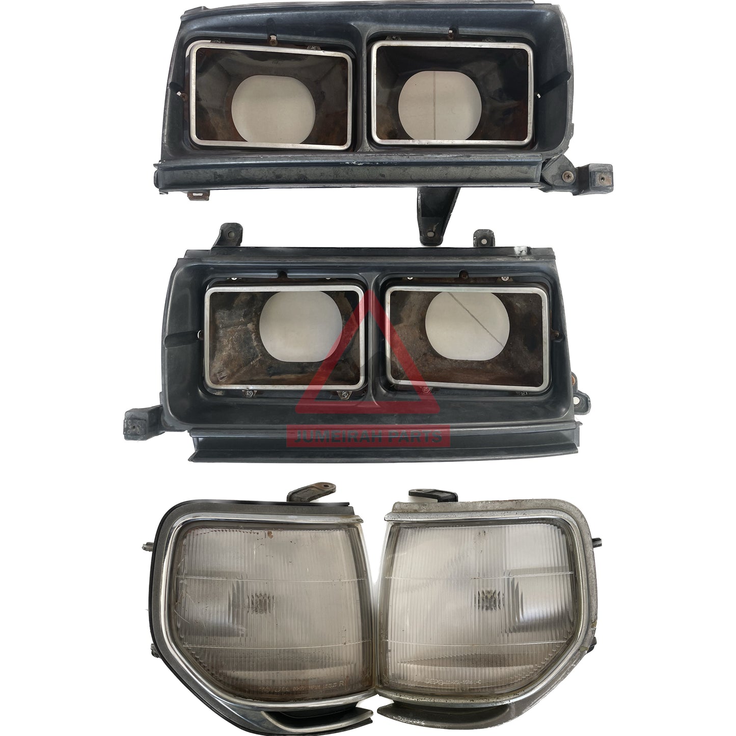 80 Series Black Quad Headlight Set
